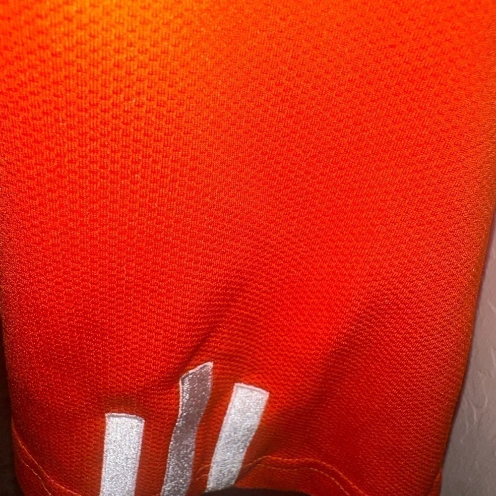 Men’s used adidas size L large polo golf shirt orange